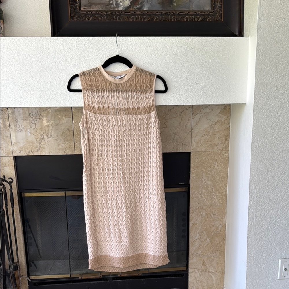 Diane Von Furstenberg Beige Sleeveless Midi Dress